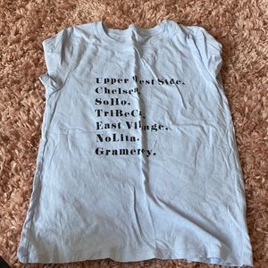 J Crew, NY neighborhoods tshirt